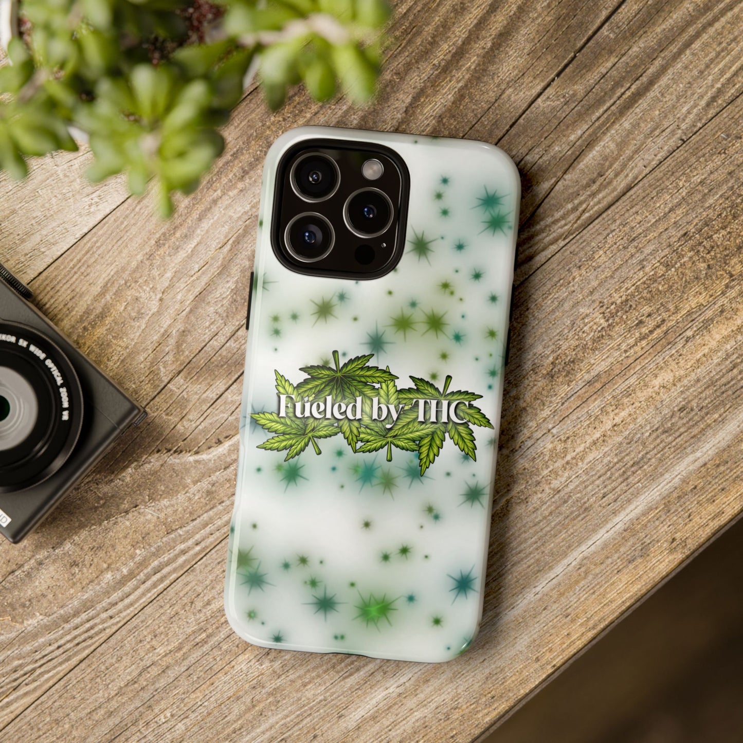 Phone Case — “Fueled by THC” Green Leaf Design