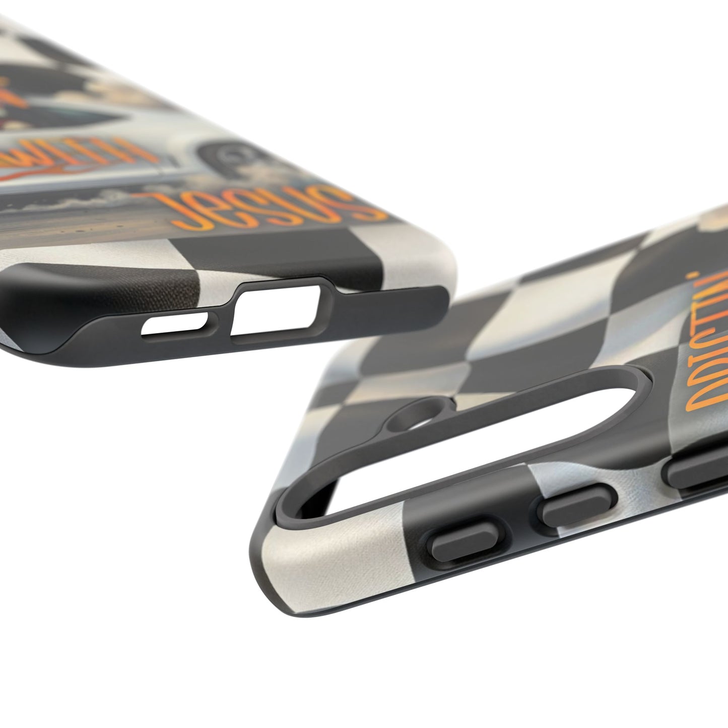Phone Case — "Driftin' With Jesus" Racing Crosscheck Design - Samsung/ Google phones