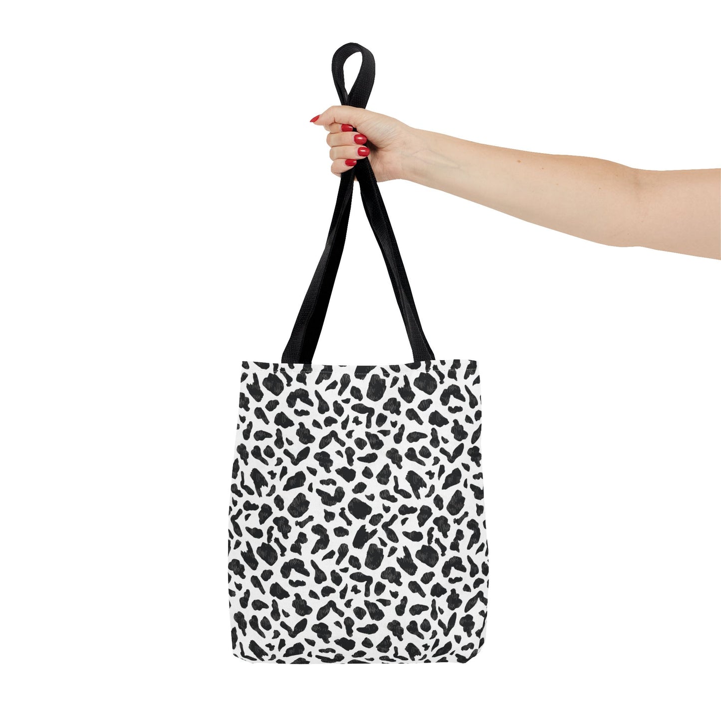 Cow Print Tote Bag – Black & White AOP Canvas Tote