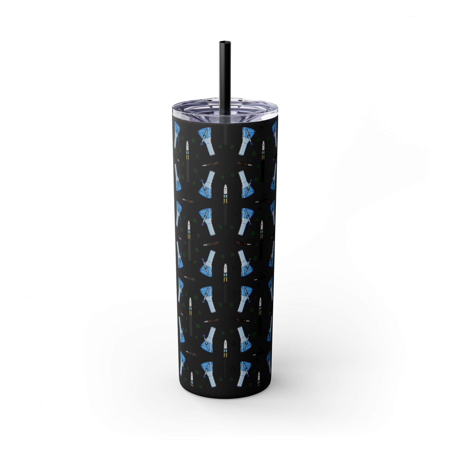 20oz Skinny Tumbler – Bongs & Penjamin Pattern | Travel Straw Cup for Stylists