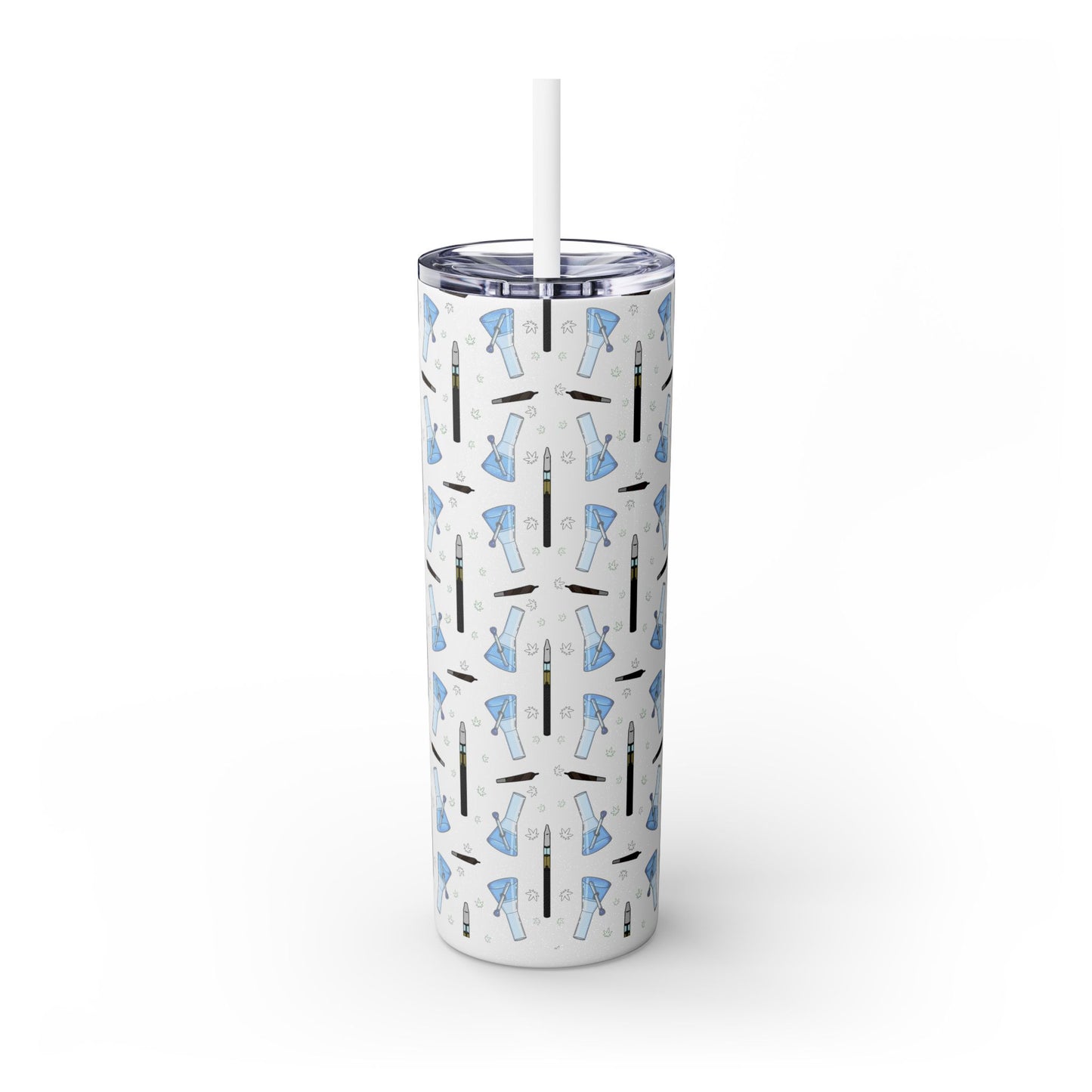 20oz Skinny Tumbler – Bongs & Penjamin Pattern | Travel Straw Cup for Stylists