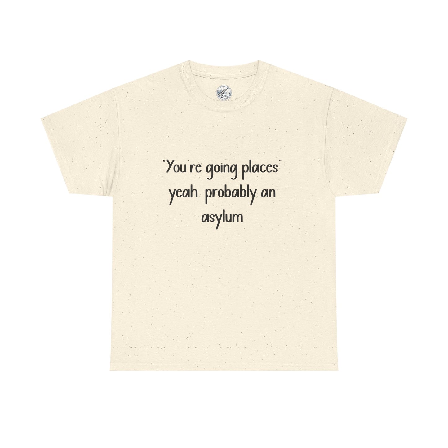 Funny Quote T-Shirt — "You're going places, yeah probably an asylum"
