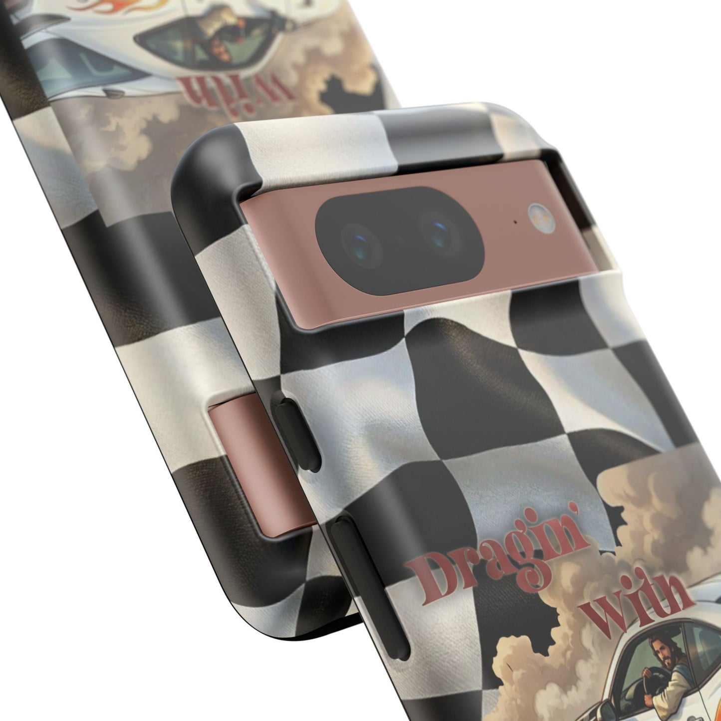 Phone Case — "Dragin' With Jesus" Racing Checkered flag - Samsung / Google phones