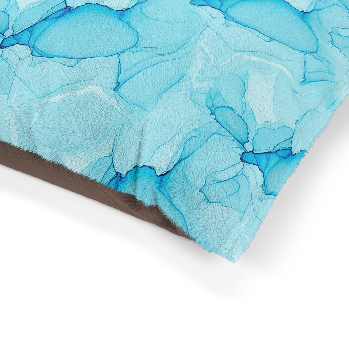 Blue Marble Pet Bed — Plush Dog & Cat Cushion