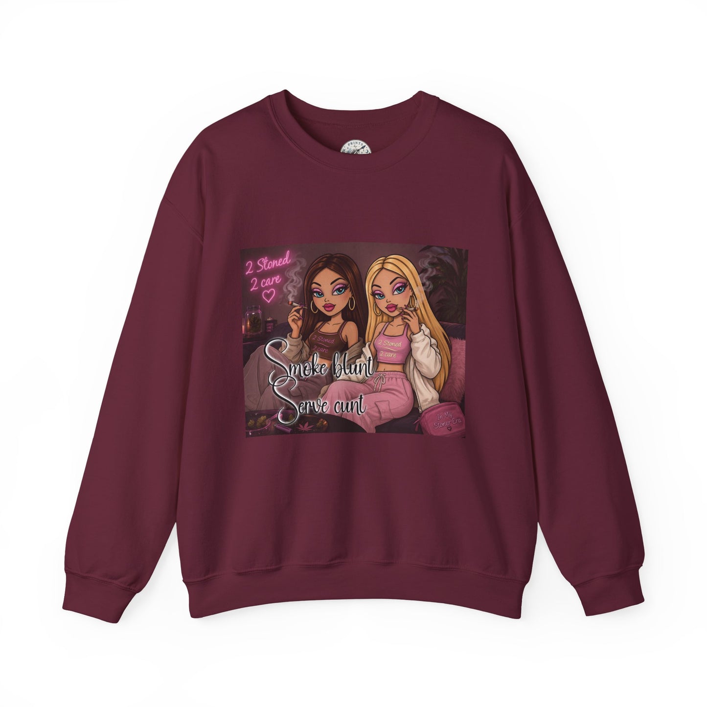 Smoke blunt serve cunt Unisex Heavy Blend™ Crewneck Sweatshirt
