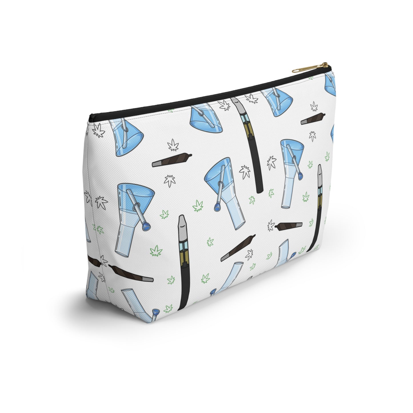 Vape & Accessories Pattern T-Bottom Accessory Pouch — Travel Makeup & Gadget Organizer