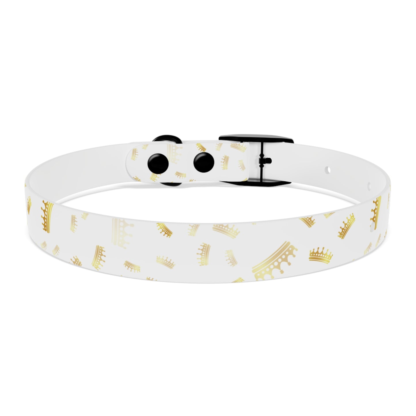 Gold Crown Pattern Dog Collar — Royal Pet Collar for Small & Large Dogs