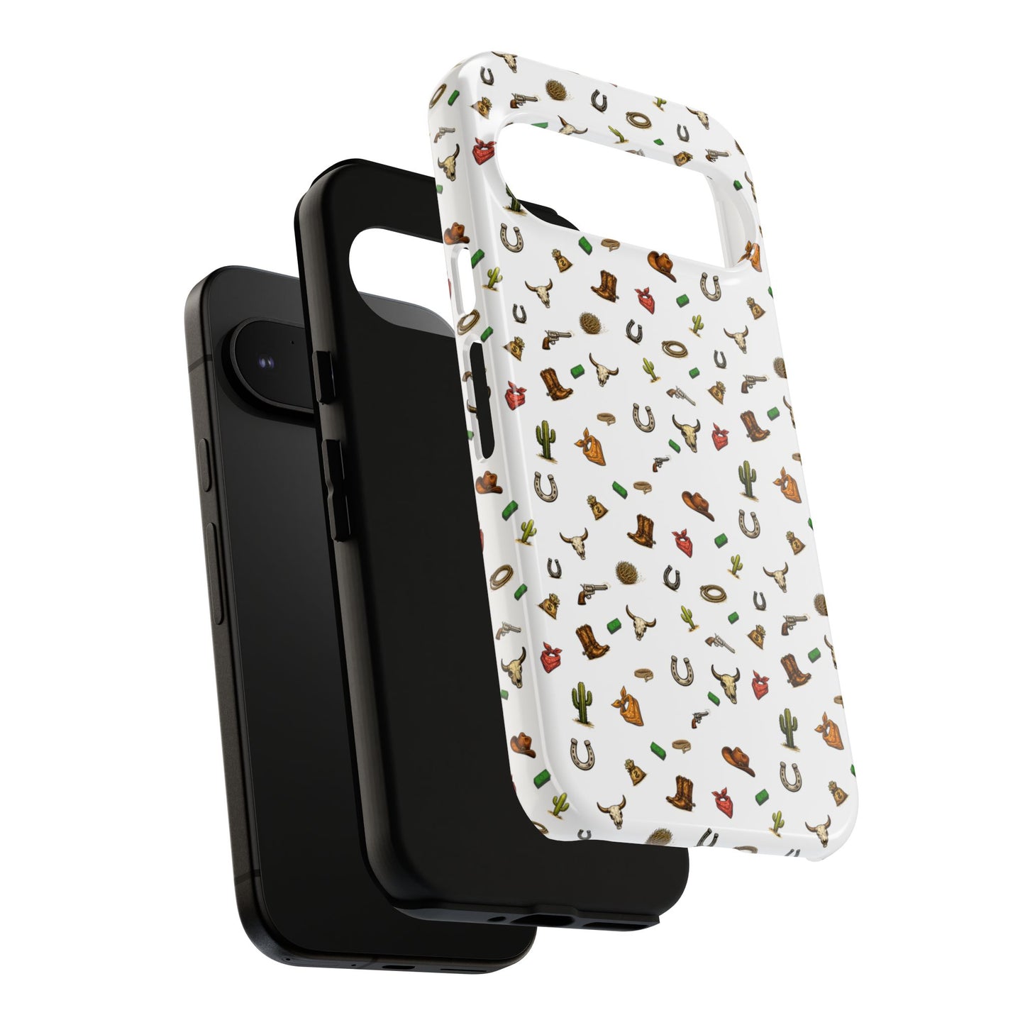 Western Pattern Phone Case — Cowboy Boots, Hats, Horseshoes & Cactus Tough Case
