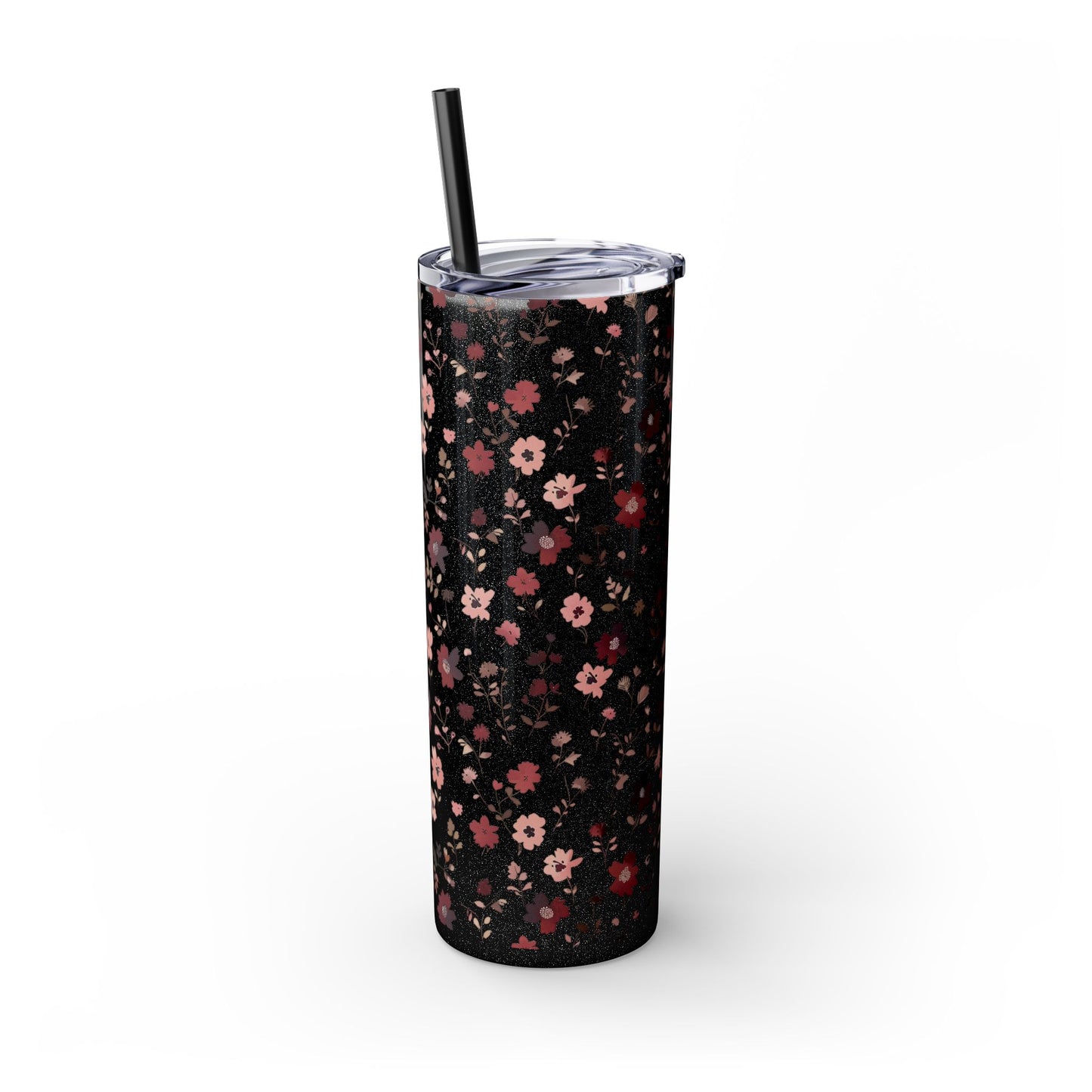 Floral Skinny Tumbler 20oz – Pink Blossom Straw Cup