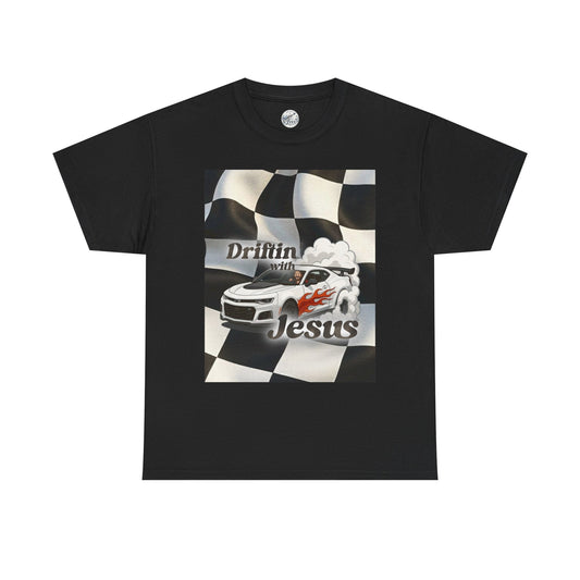 Driftin' with Jesus Tee — Christian Racing Graphic T-Shirt