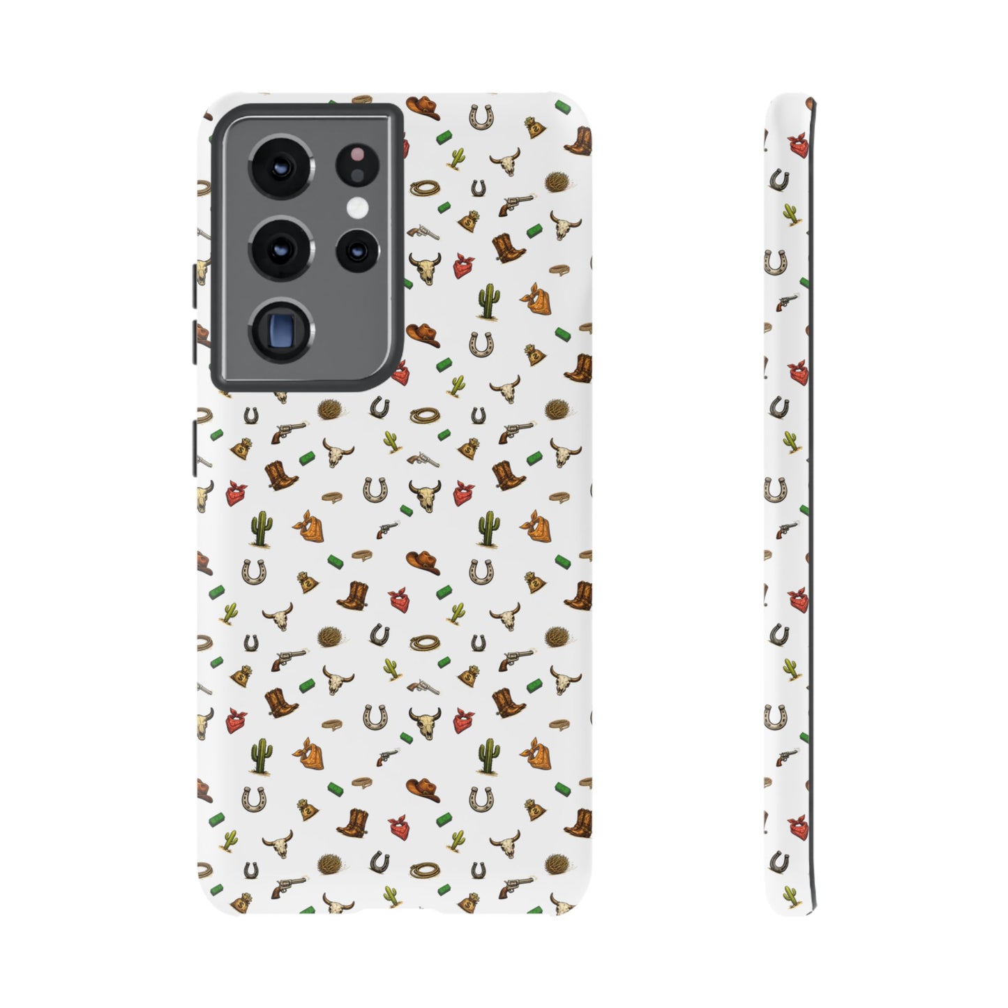 Western Pattern Phone Case — Cowboy Boots, Hats, Horseshoes & Cactus Tough Case