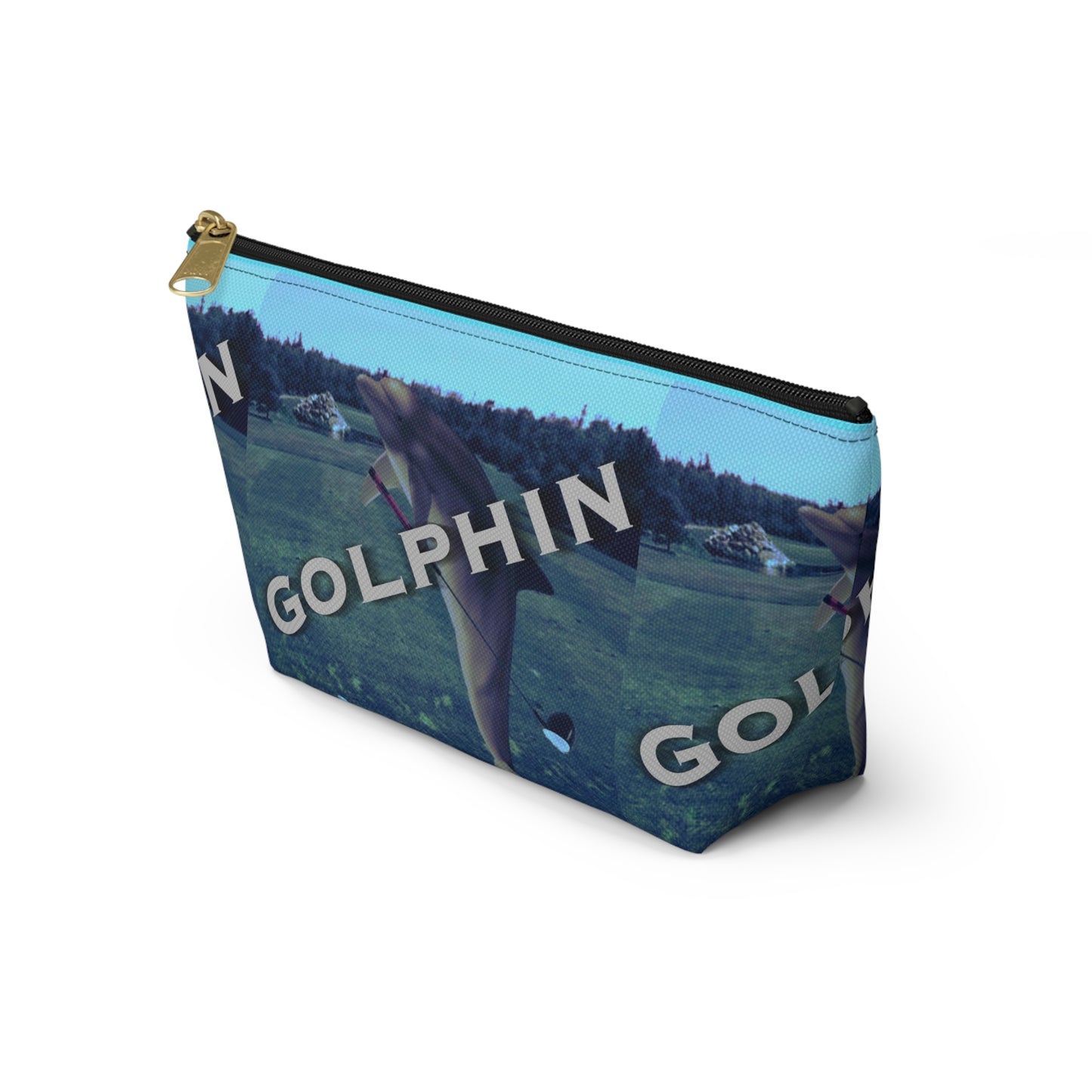 Golphin Dolphin Print Accessory Pouch — T‑Bottom Cosmetic Bag