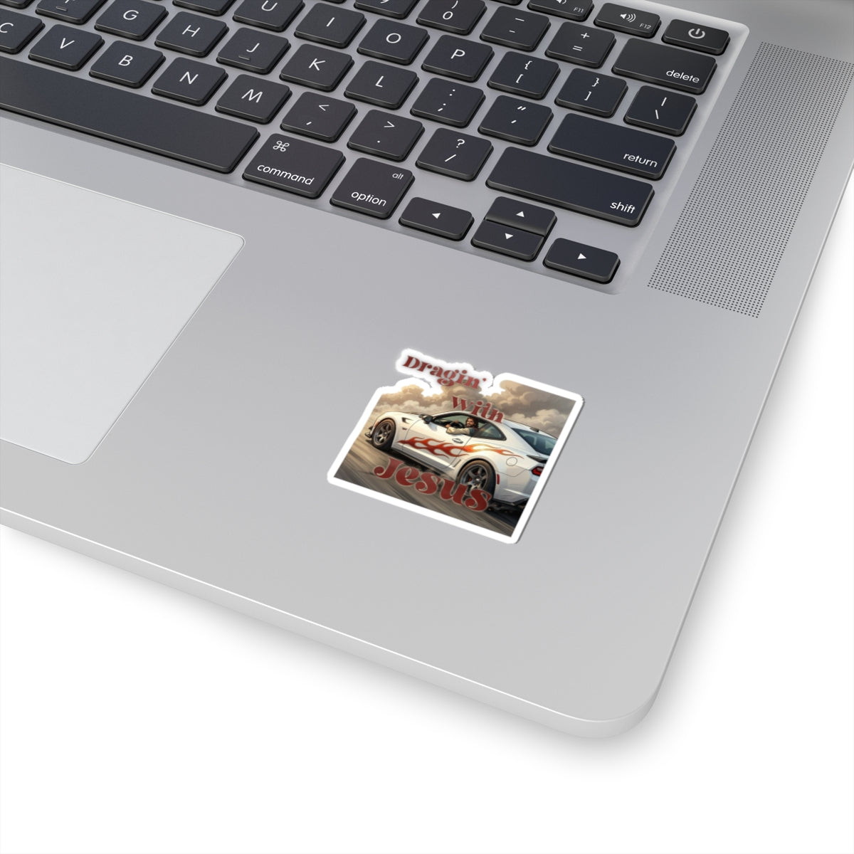 Kiss-Cut Sticker — "Dragin' with Jesus" Car & Faith Graphic