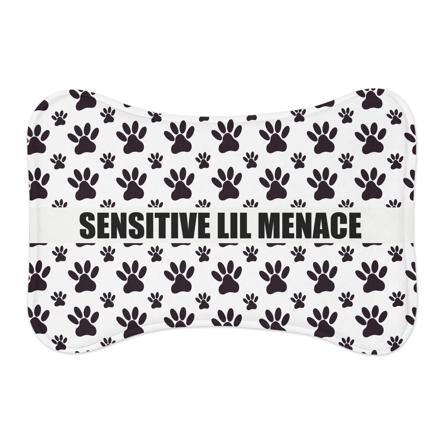 Sensitive Lil Menace Pet Feeding Mat — Paw Print Non-Slip Dog & Cat Placemat