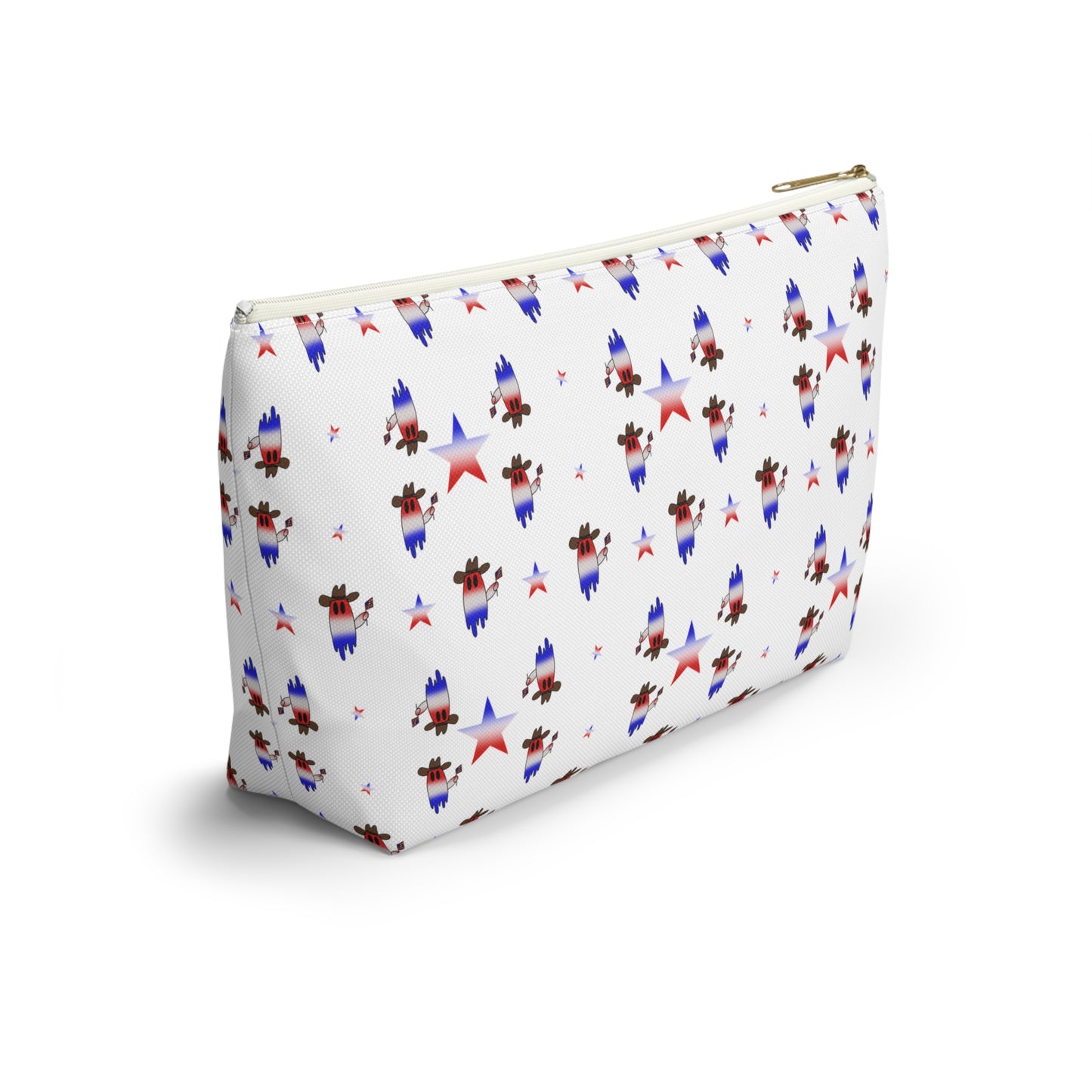 Patriotic Ghost Accessory Pouch — T‑Bottom Makeup & Travel Bag