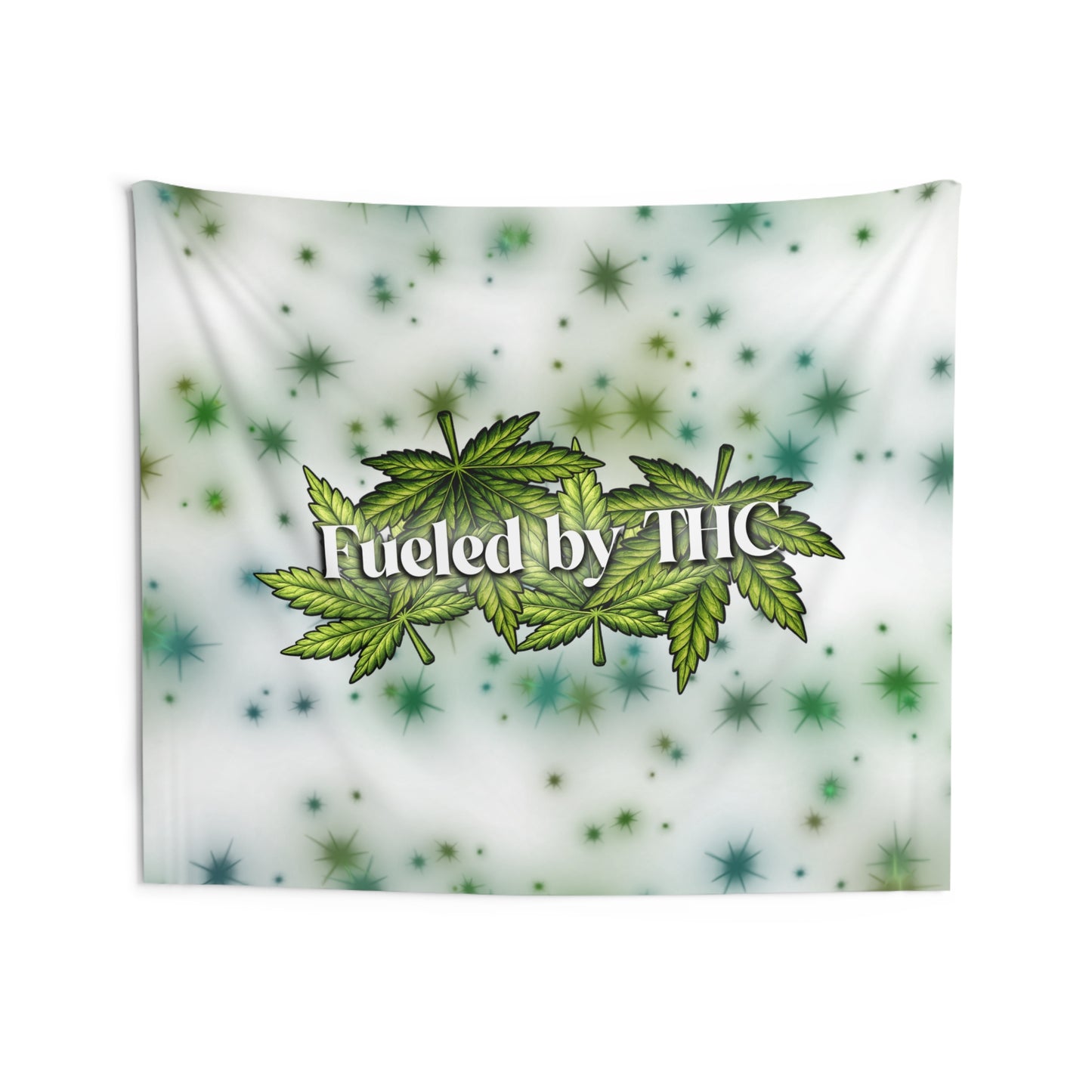 “Fueled by THC” Leaf Wall Tapestry – Cannabis Decor for Dorms & Living Rooms