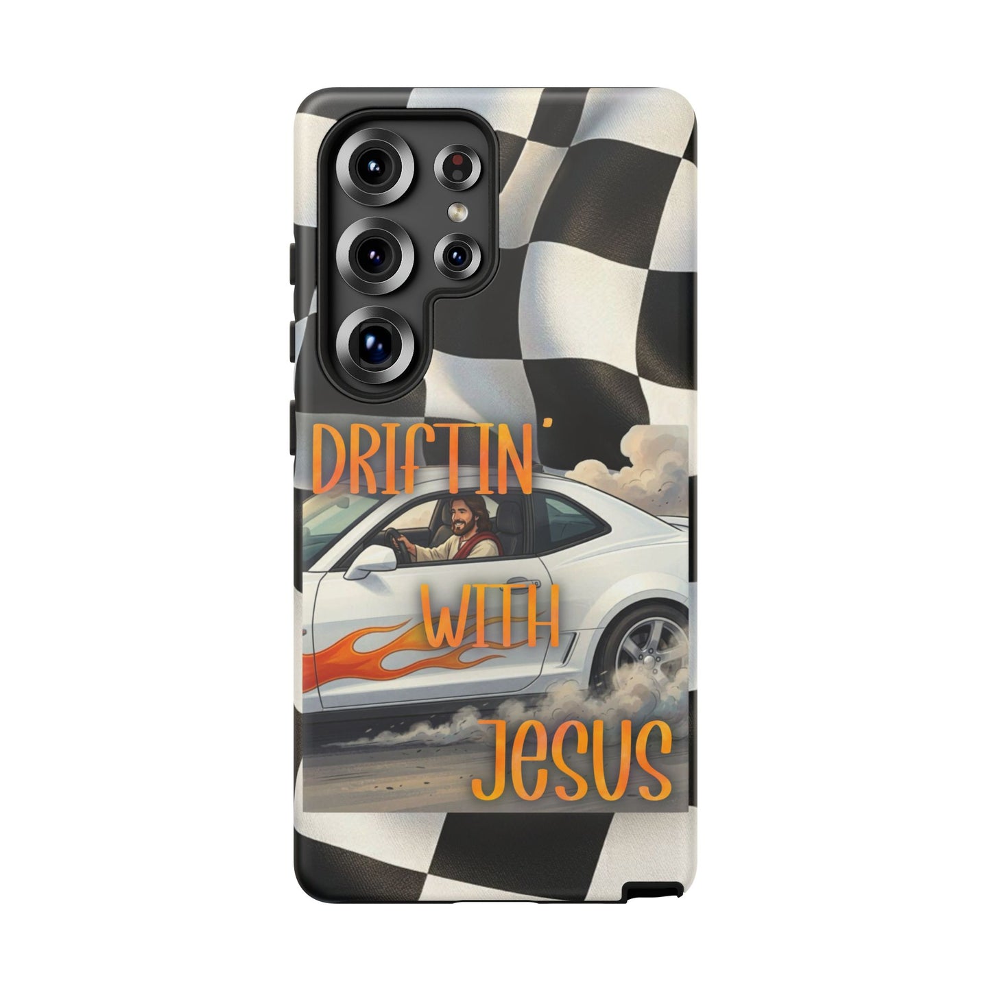 Phone Case — "Driftin' With Jesus" Racing Crosscheck Design - Samsung/ Google phones