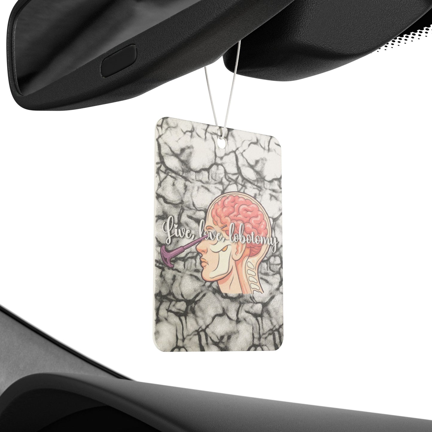 Brain Anatomy Car Air Freshener — Retro Medical Illustration Scented Decor