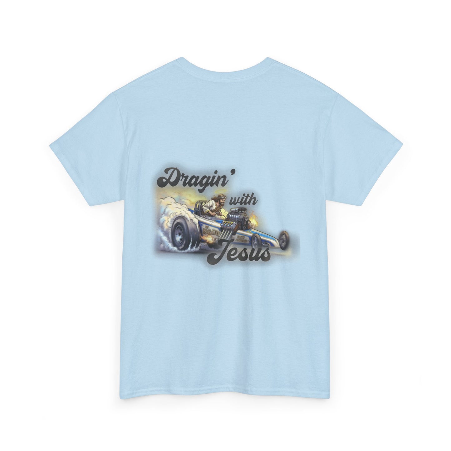 T-Shirt — "Dragin' With Jesus" Classic Car Faith Tee