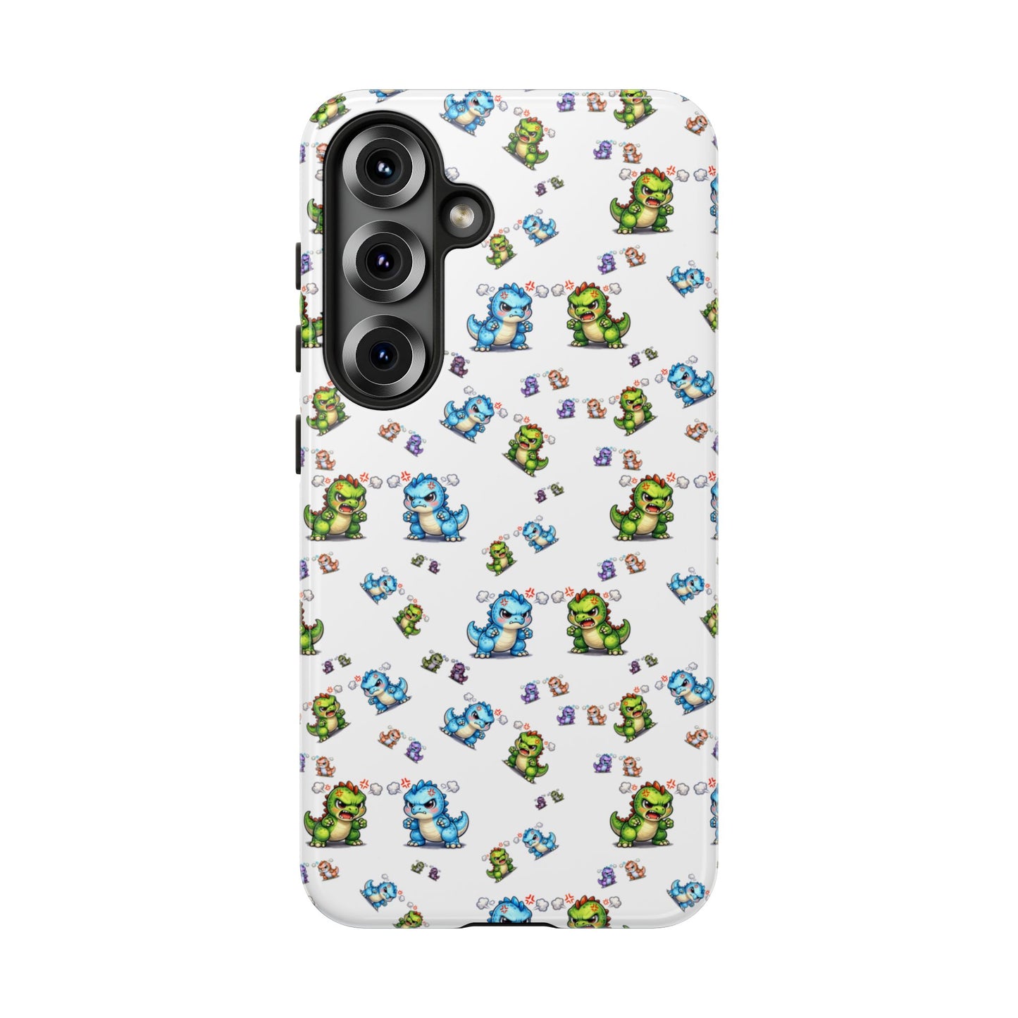 Cute Dino Pattern Phone Case — Playful Cartoon Dinosaur Tough Phone Cover
