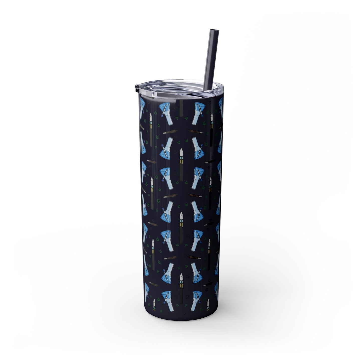 20oz Skinny Tumbler – Bongs & Penjamin Pattern | Travel Straw Cup for Stylists