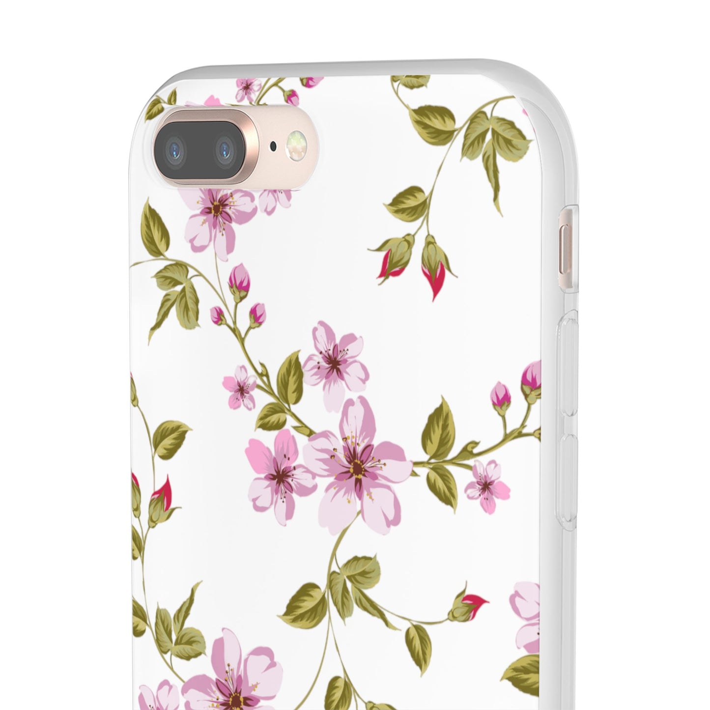 Floral Pink Blossom Flexi Case — Slim Protective Phone Case with Watercolor Cherry Blossom Design