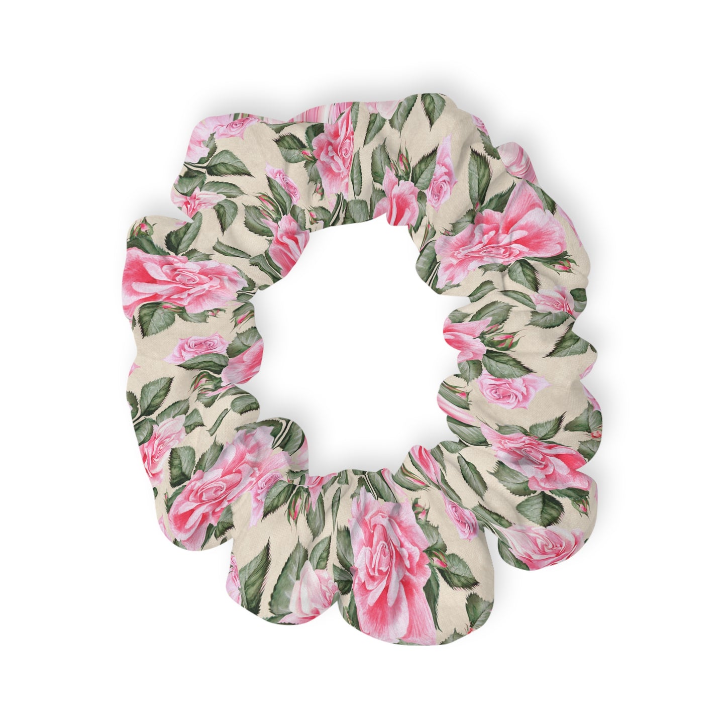 Floral Pink Peony Scrunchie — Vintage Garden Hair Accessory