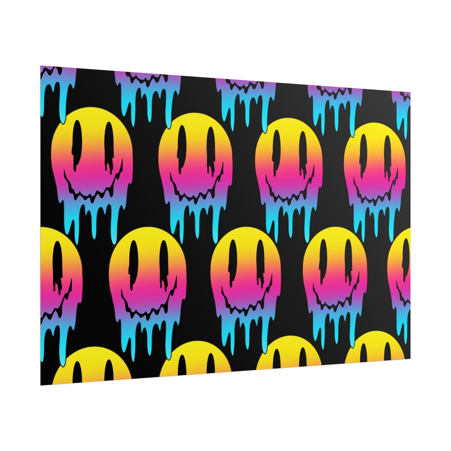 Neon Drip Smiley Poster