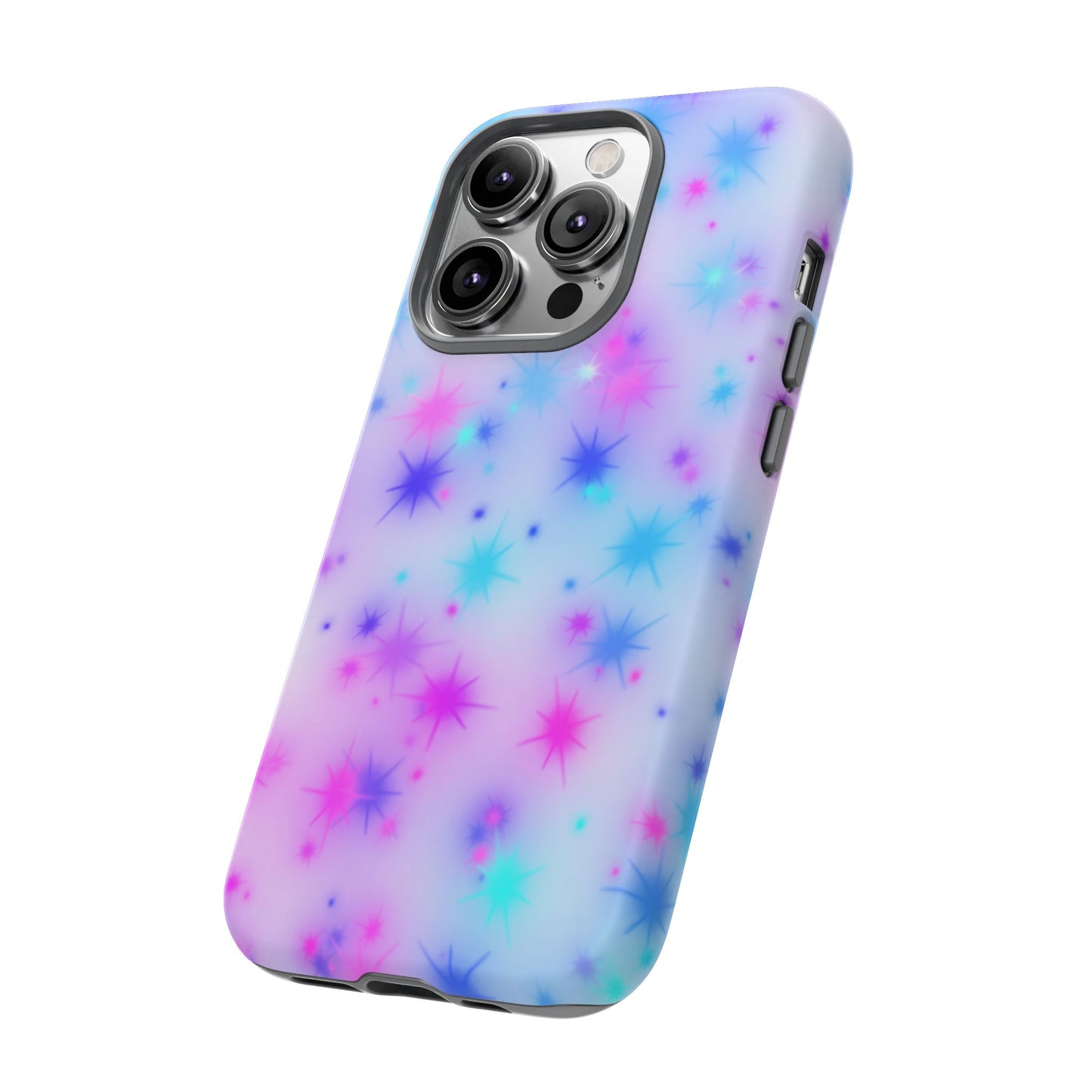 Galaxy Starburst Tough Phone Case — Pastel Pink & Blue Sparkle Protective Cover