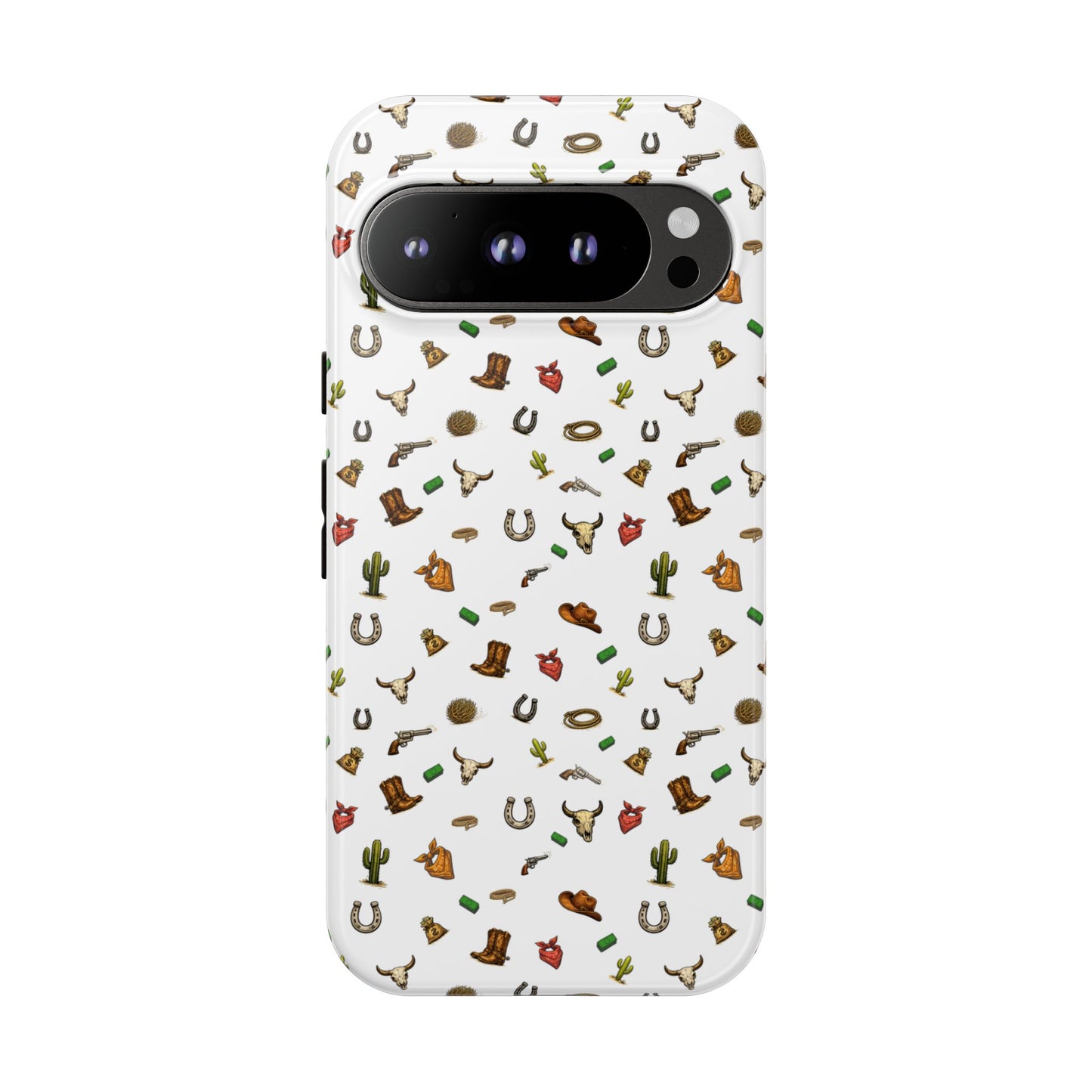 Western Pattern Phone Case — Cowboy Boots, Hats, Horseshoes & Cactus Tough Case