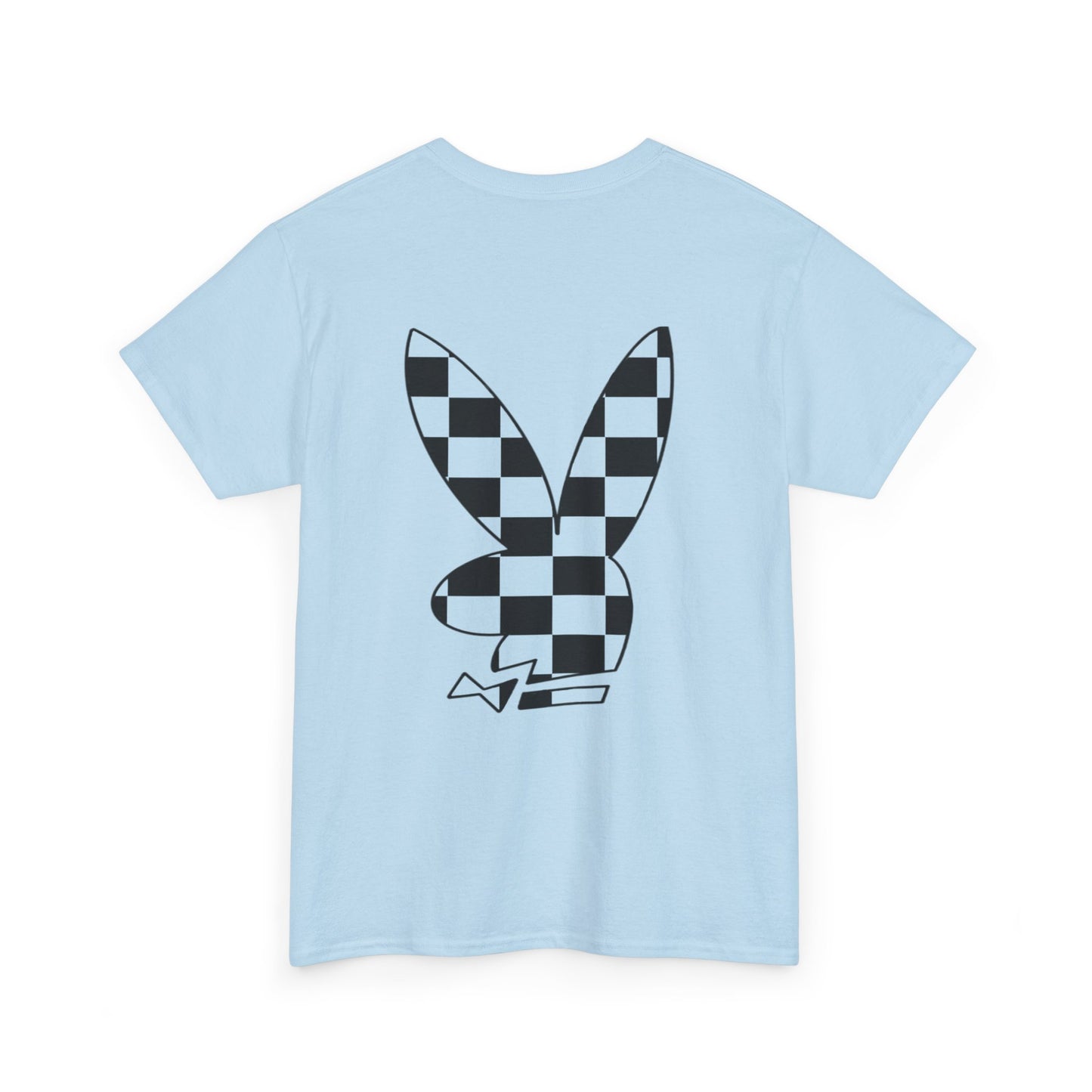 Checkerboard Bunny Tee — Retro Skate-Inspired Graphic T-Shirt