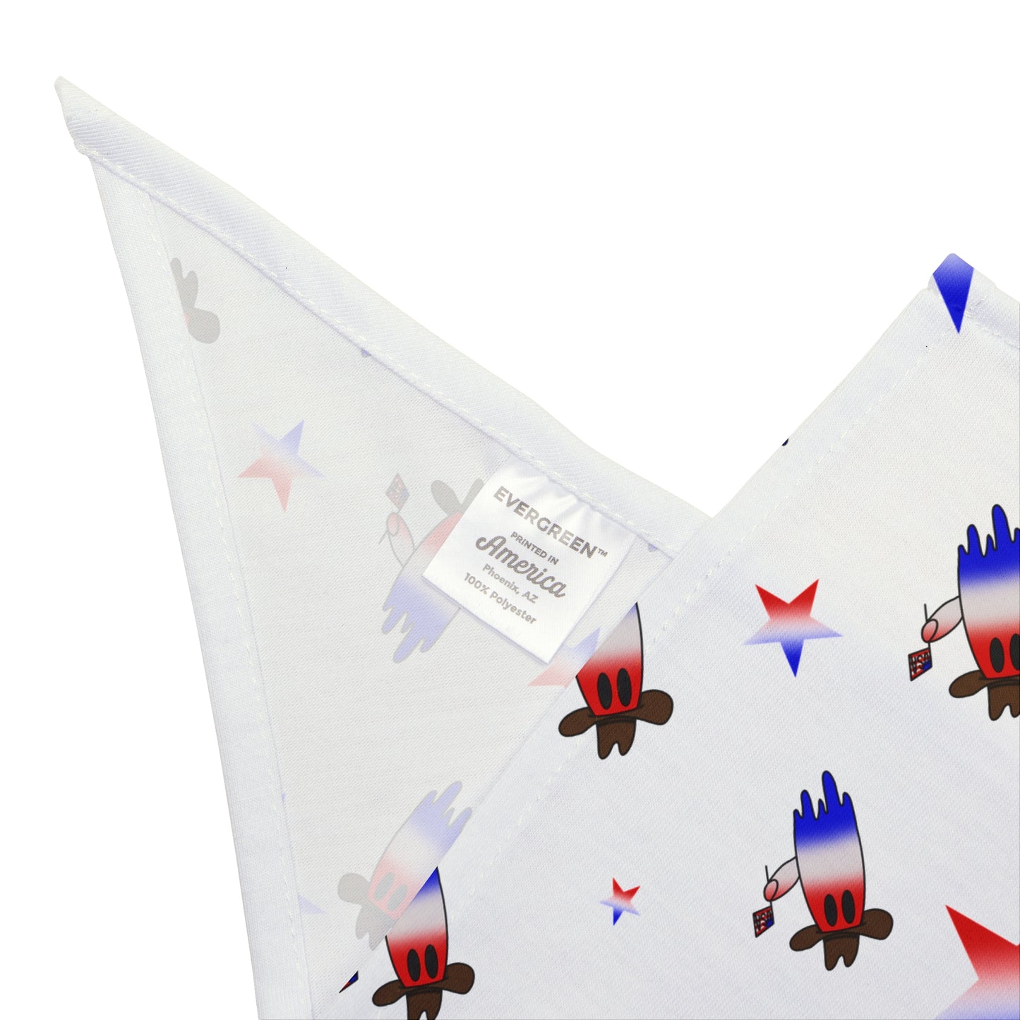 Patriotic Star & cowboy ghost Pet Bandana — Red, White & Blue Fourth of July Dog Bandana