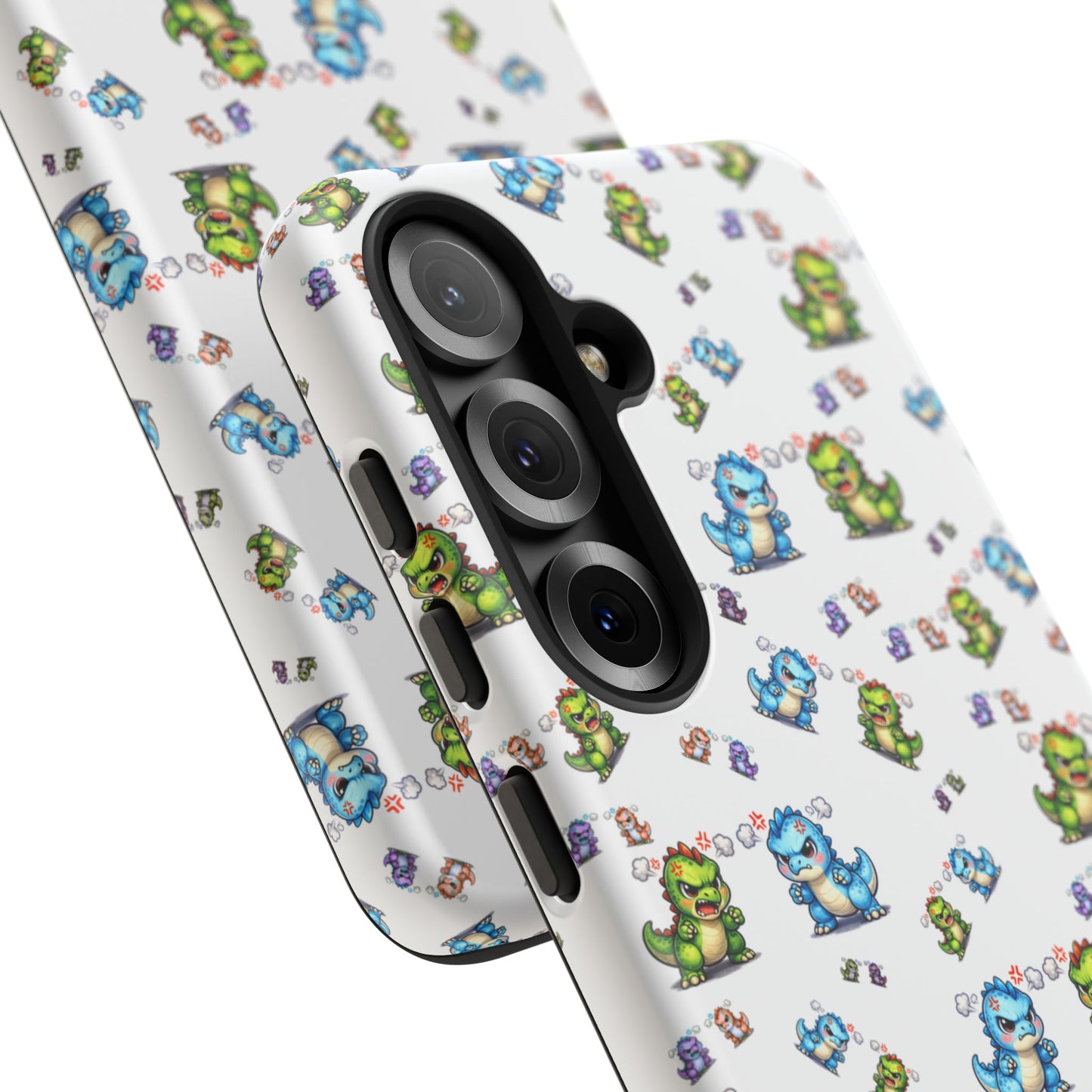 Cute Dino Pattern Phone Case — Playful Cartoon Dinosaur Tough Phone Cover