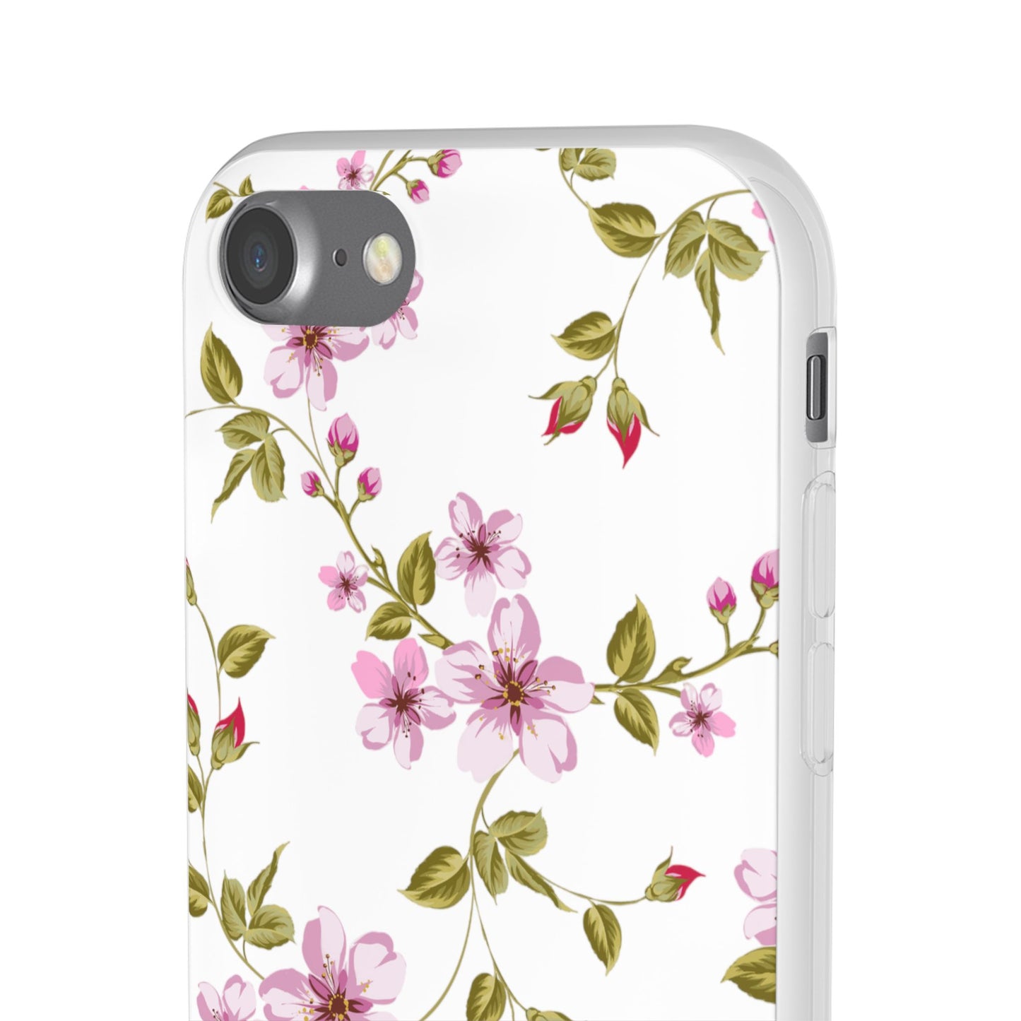 Floral Pink Blossom Flexi Case — Slim Protective Phone Case with Watercolor Cherry Blossom Design