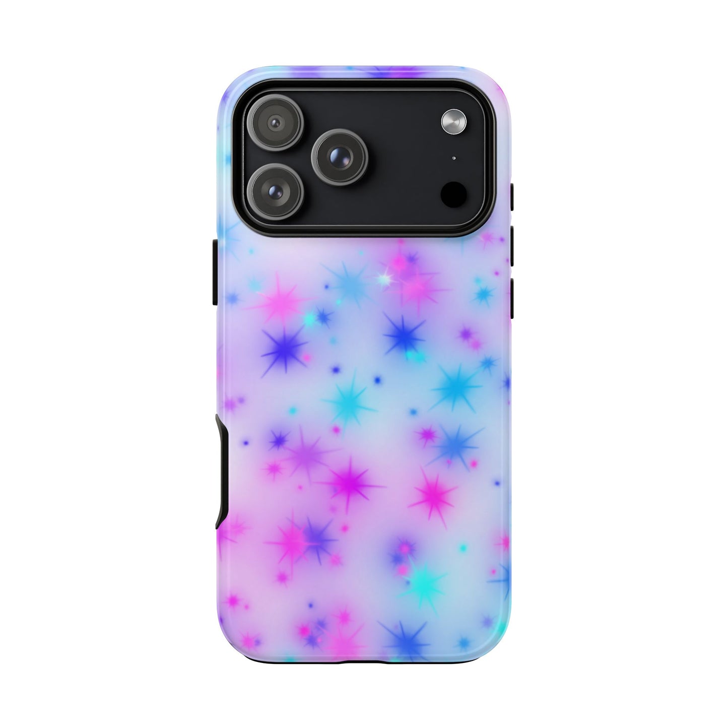 Galaxy Starburst Tough Phone Case — Pastel Pink & Blue Sparkle Protective Cover