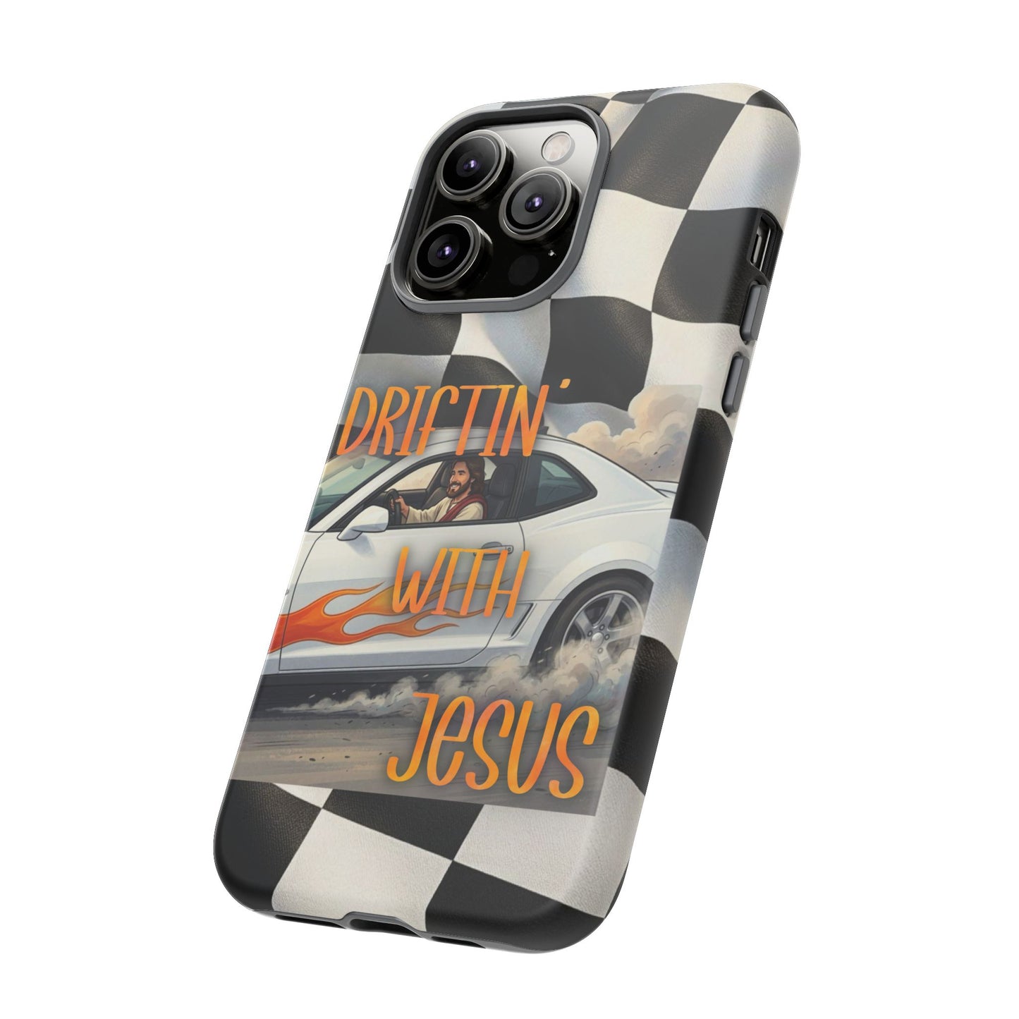 Phone Case — "Driftin' with Jesus" Racing Flag Design- iPhone