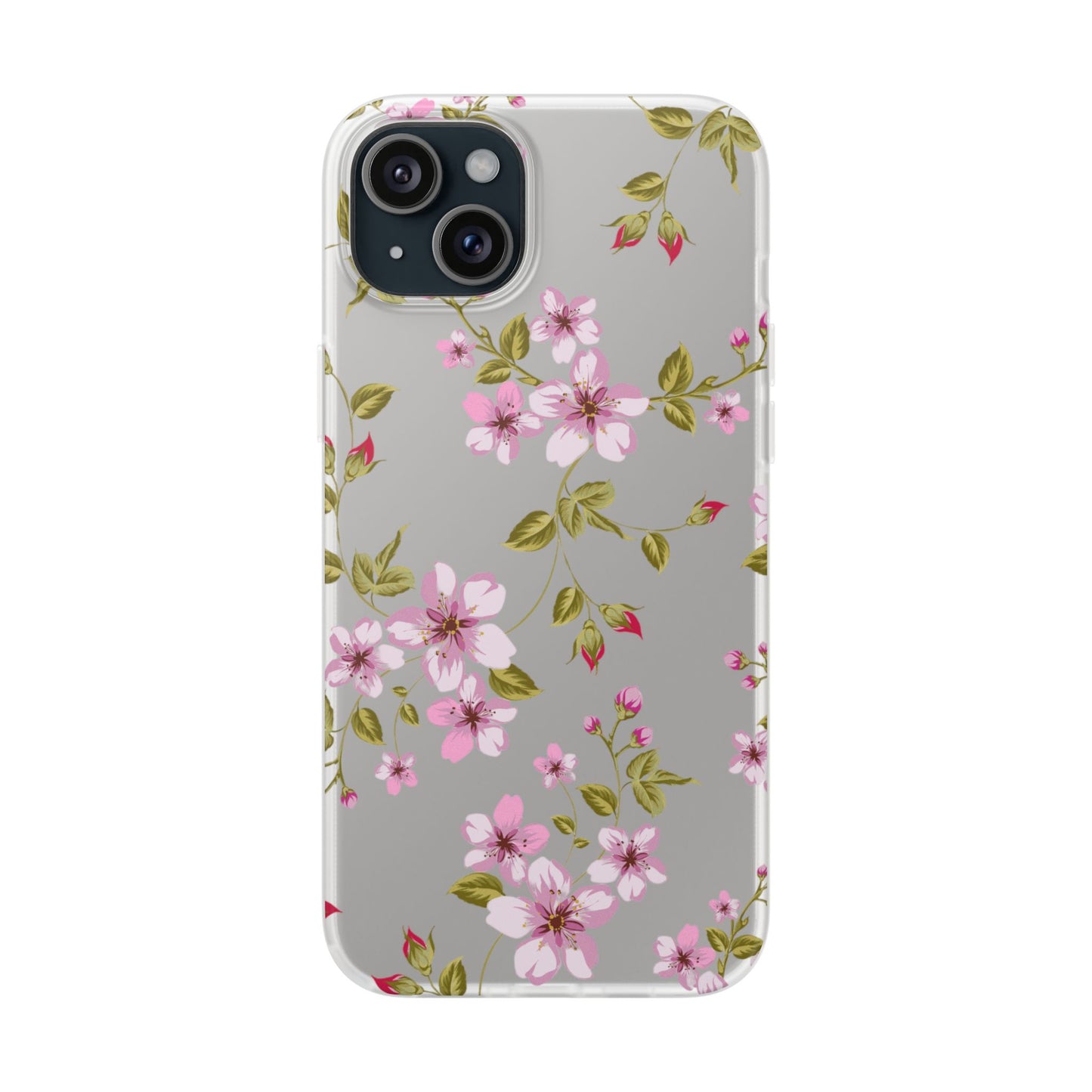 Floral Pink Blossom Flexi Case — Slim Protective Phone Case with Watercolor Cherry Blossom Design