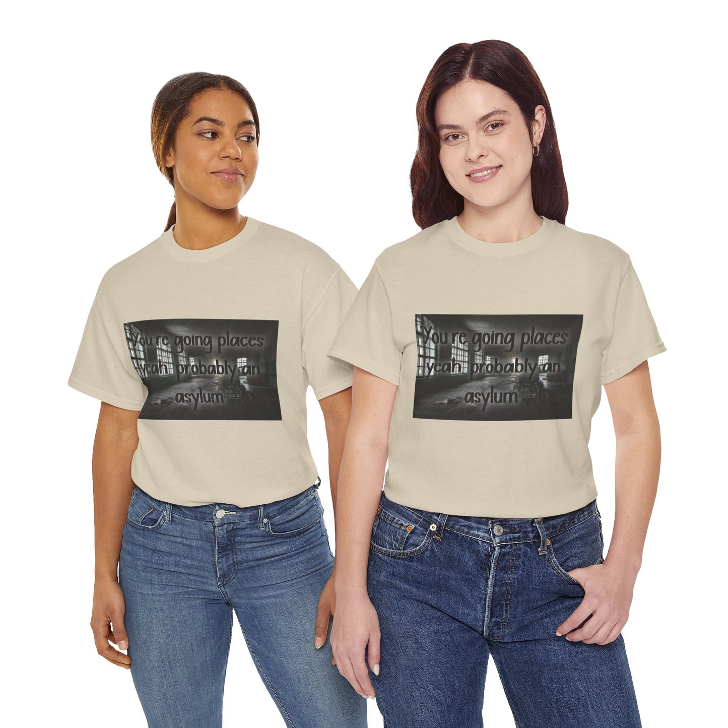 Dark Asylum Photo Tee — "You're Going Places, Yeah Probably the Asylum"