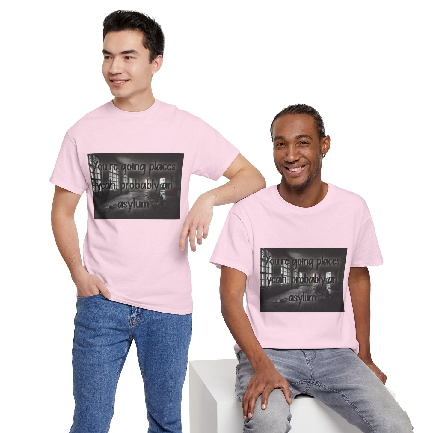 Dark Asylum Photo Tee — "You're Going Places, Yeah Probably the Asylum"