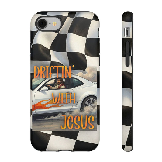 Phone Case — "Driftin' with Jesus" Racing Flag Design- iPhone