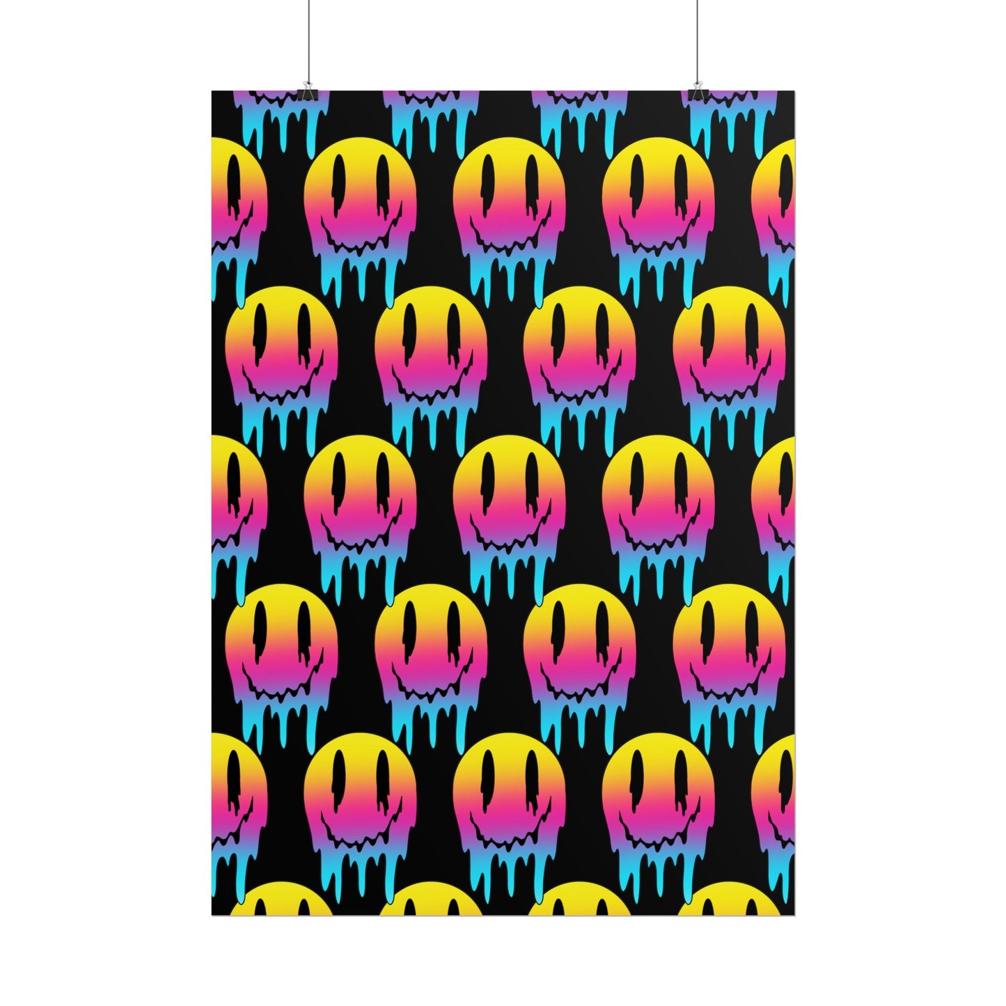 Neon Drip Smiley Poster