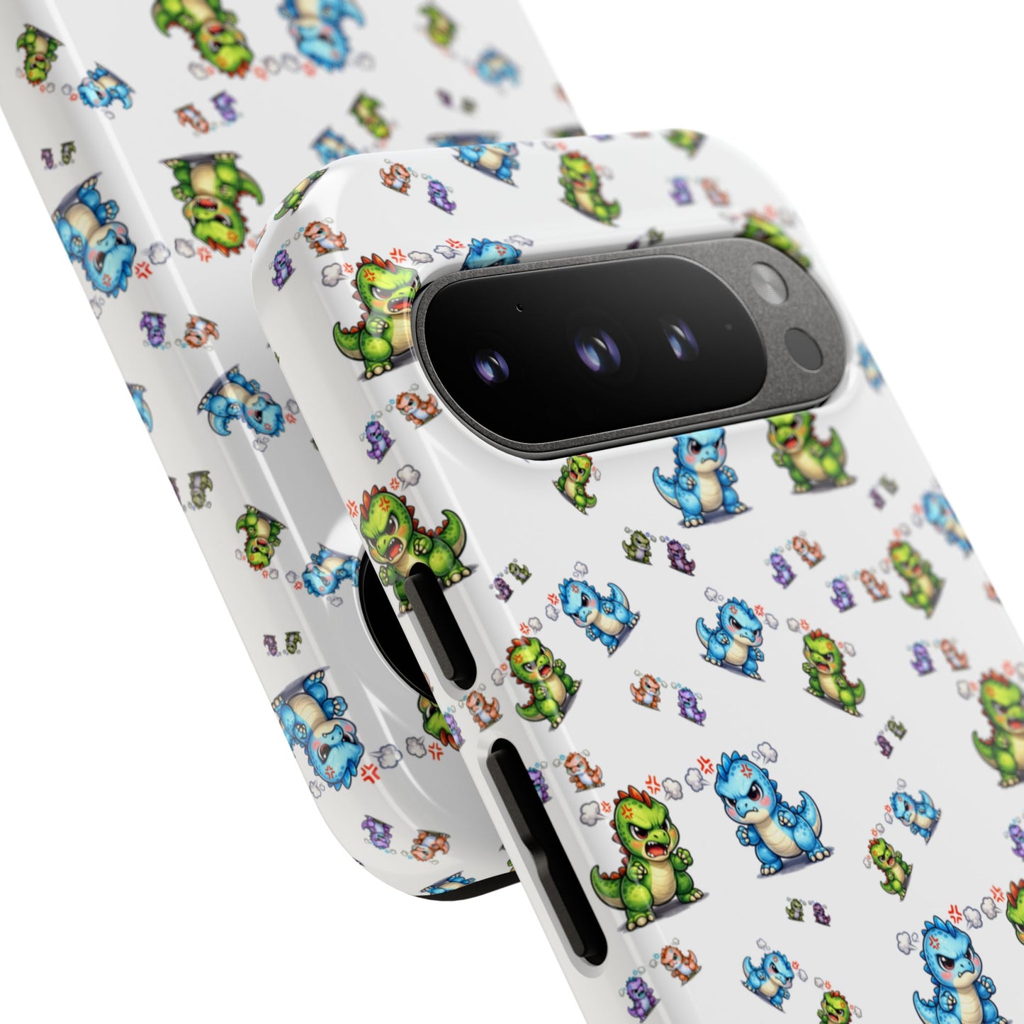 Cute Dino Pattern Phone Case — Playful Cartoon Dinosaur Tough Phone Cover