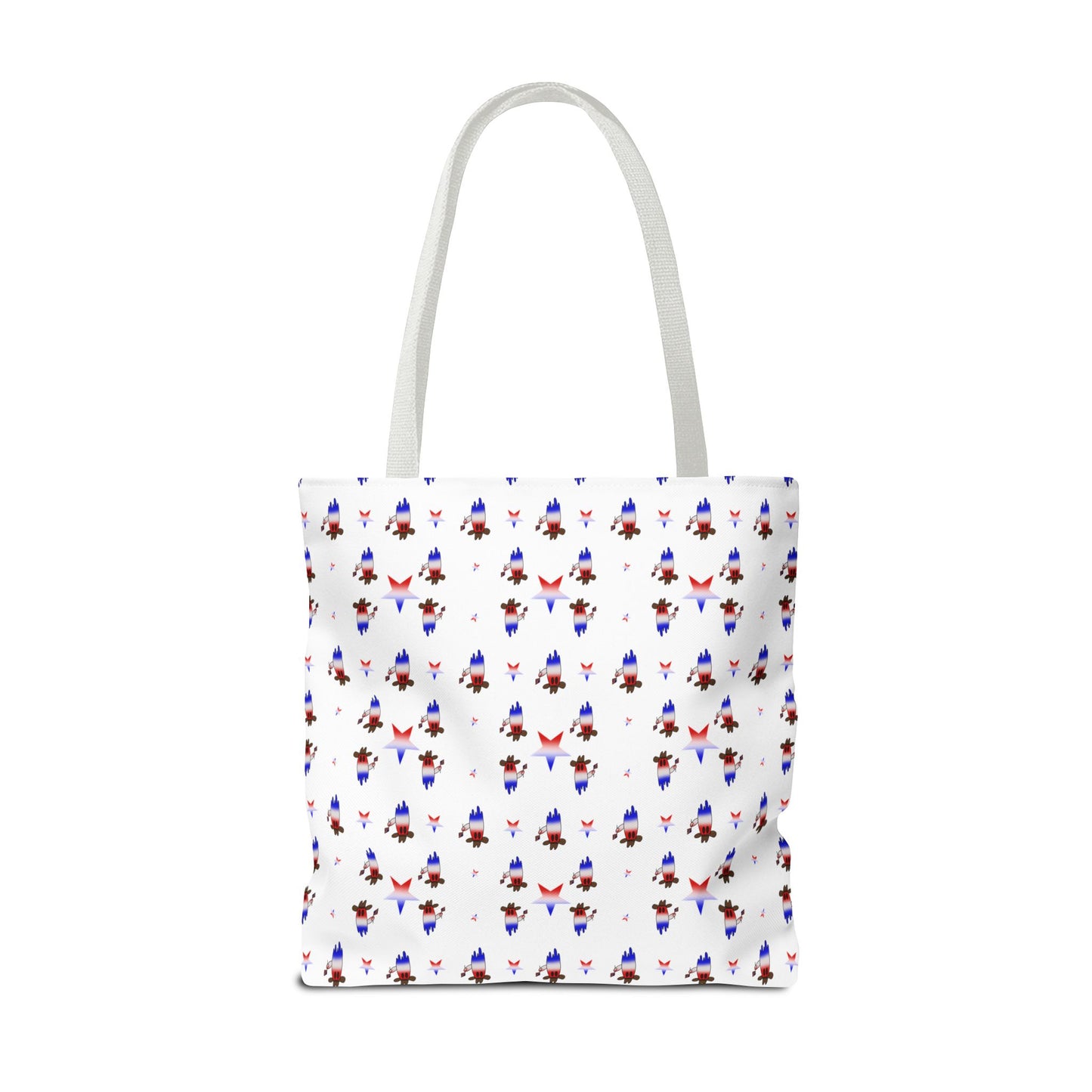 Patriotic Ghost Pattern Tote Bag – Red White Blue All-Over Print