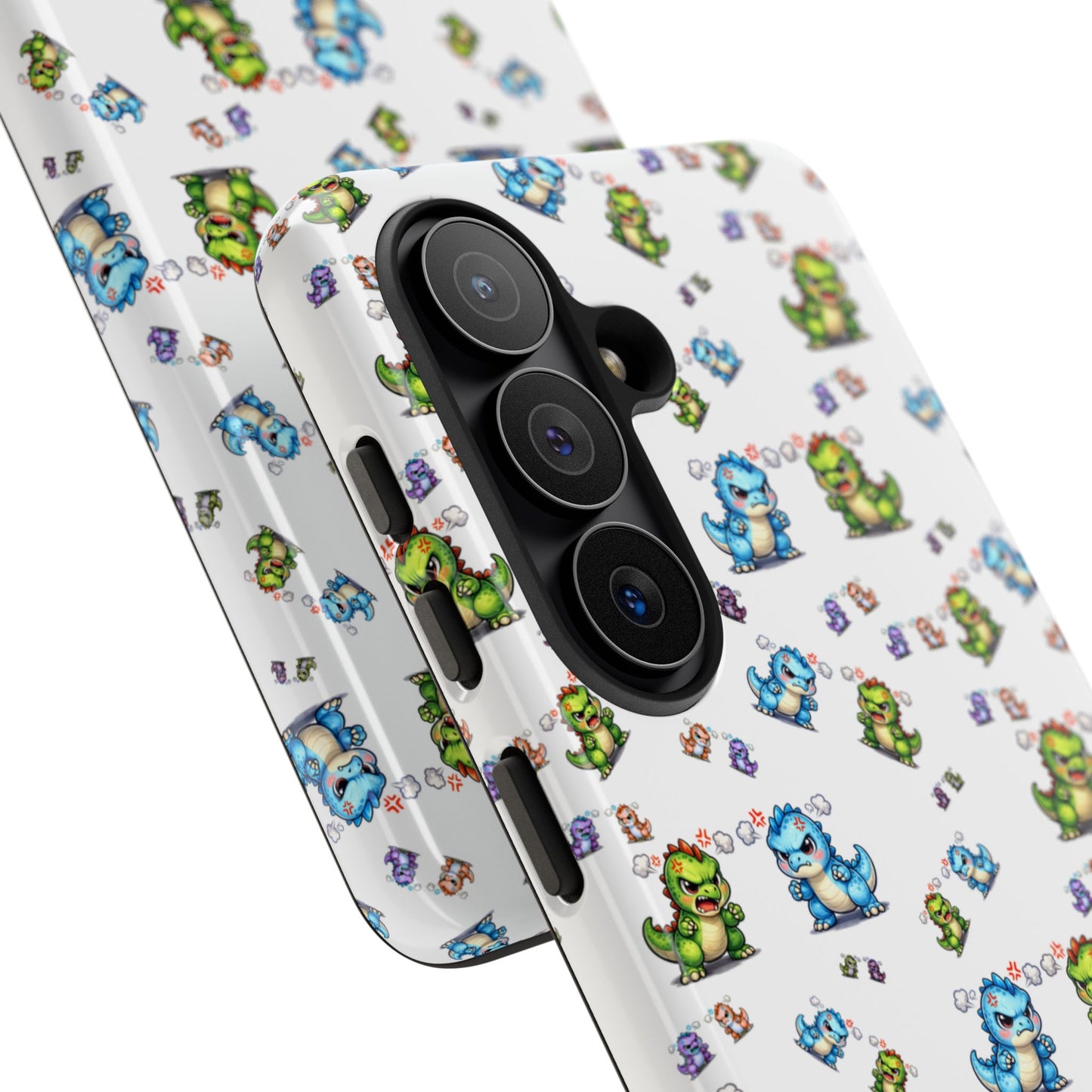 Cute Dino Pattern Phone Case — Playful Cartoon Dinosaur Tough Phone Cover