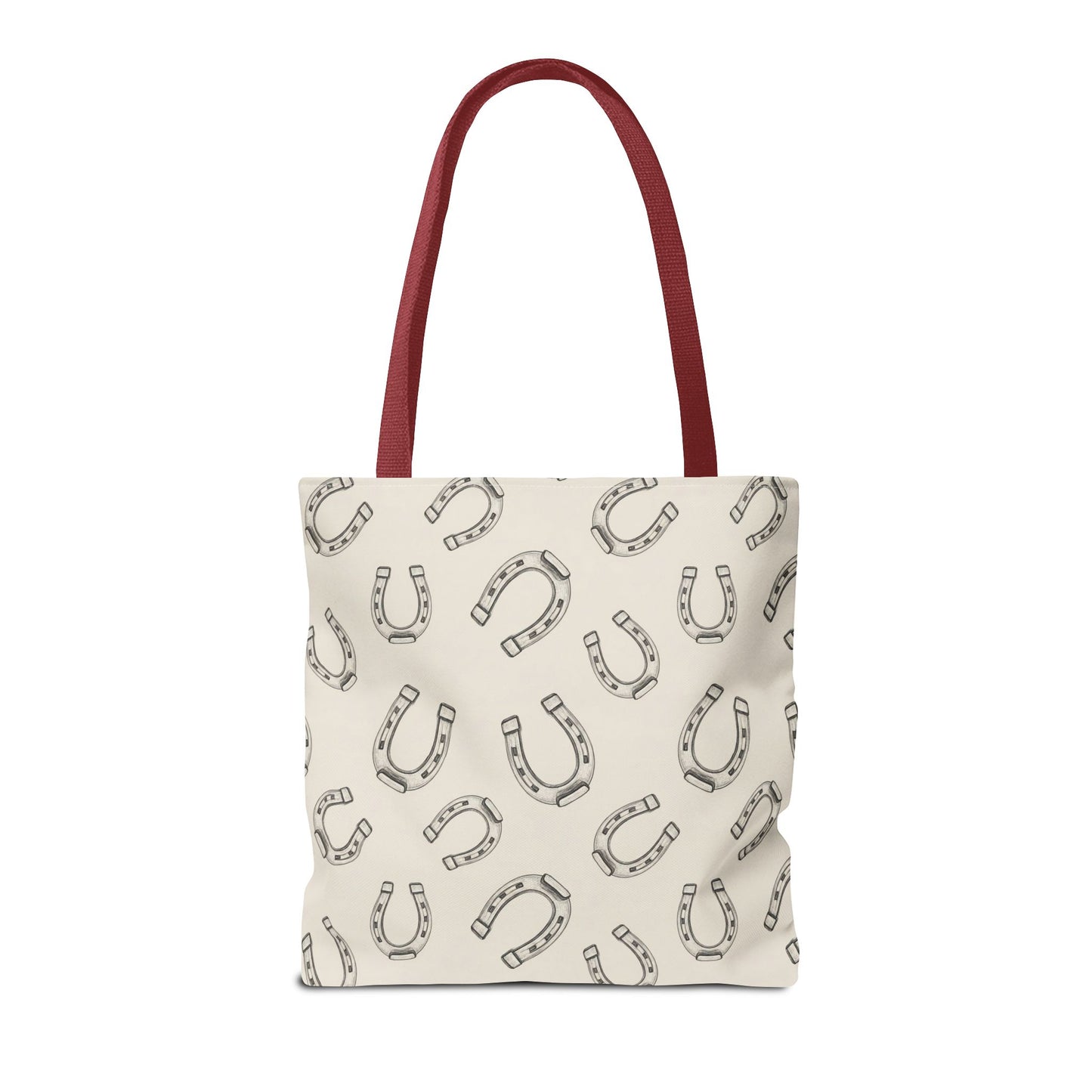 Horseshoe Pattern Tote Bag – Lucky Neutral Printed Canvas Tote