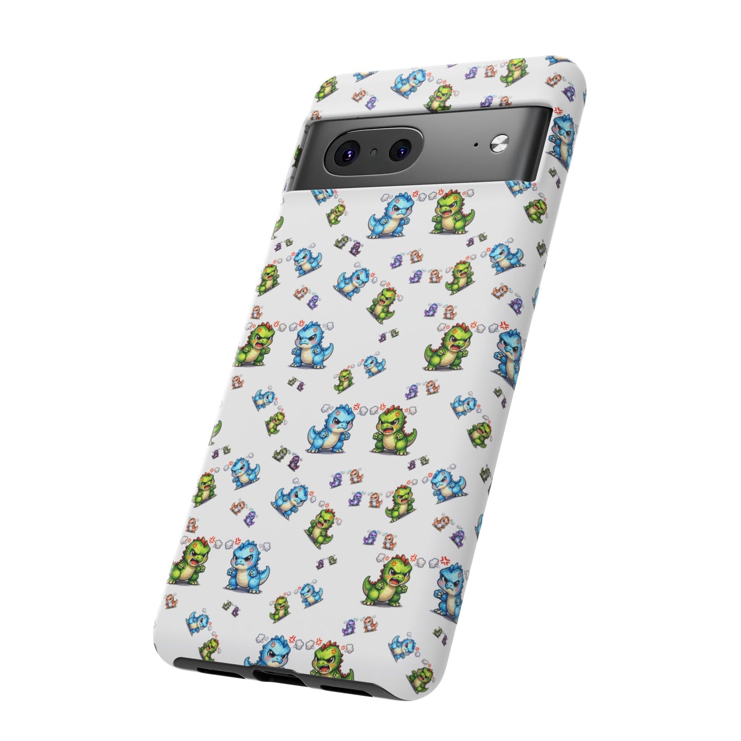 Cute Dino Pattern Phone Case — Playful Cartoon Dinosaur Tough Phone Cover