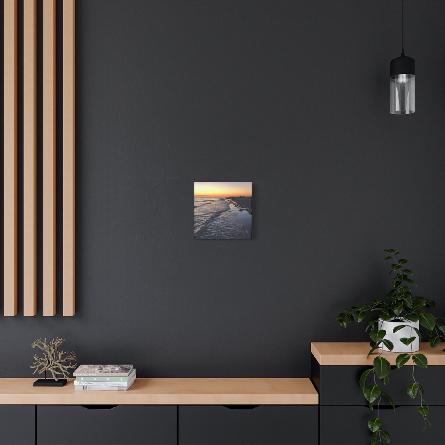 Sunset Beach Canvas Print — Coastal Wall Art for Living Room & Bedroom