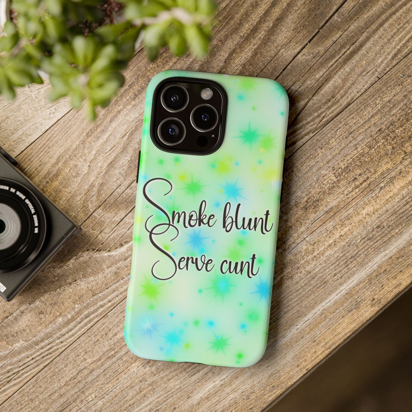 Phone Case — "Smoke blunt, Serve cunt" Green Starburst Tough Case