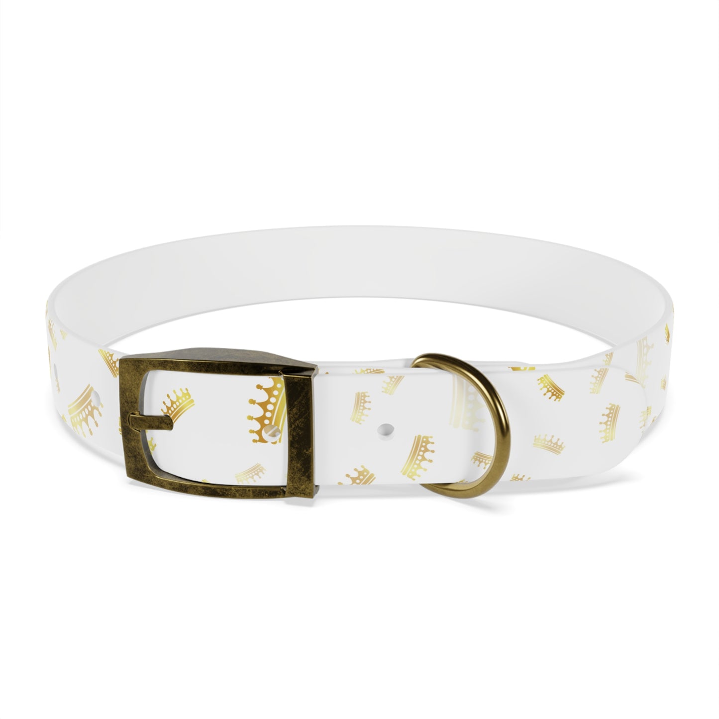 Gold Crown Pattern Dog Collar — Royal Pet Collar for Small & Large Dogs