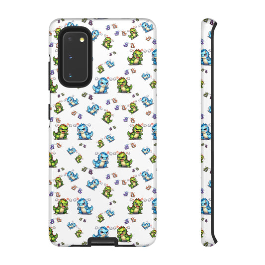 Cute Dino Pattern Phone Case — Playful Cartoon Dinosaur Tough Phone Cover